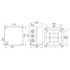 Mete Enerji 40205205 210X210X140mm IP67 Termoplastik Buat