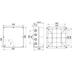 Mete Enerji 40207205 290X290X140mm IP67 Termoplastik Buat
