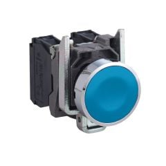 Schneider XB4-BA61 22mm Metal Yaylı Buton 1NO Mavi
