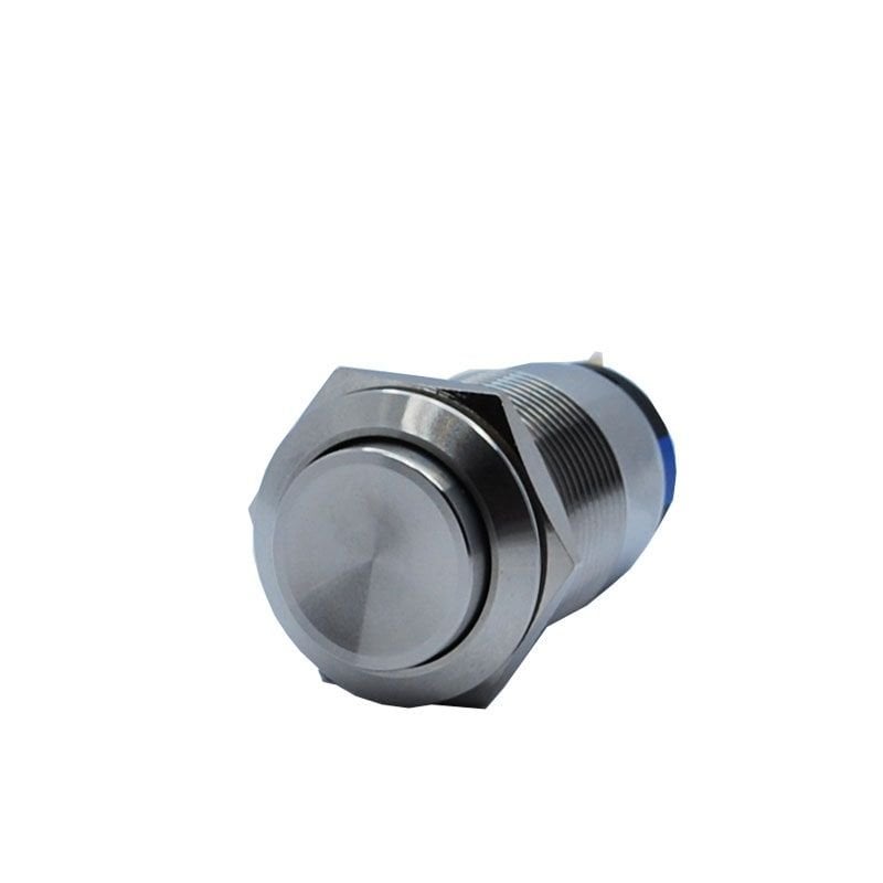 Butto J19-221 IP67 19mm Çıkık Kafa Metal Yaylı Buton Işıksız Nikel