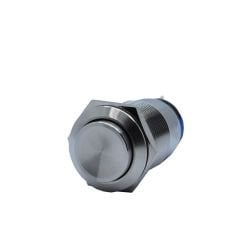 Butto J19-221 IP67 19mm Çıkık Kafa Metal Yaylı Buton Işıksız Nikel