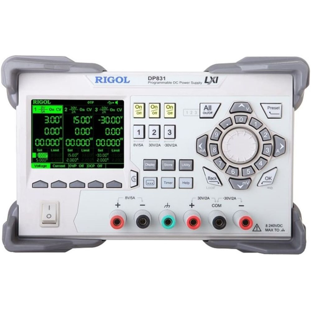Rigol DP831 160W 8V 5A/30V 2A/-30V 2A Üç Çıkışlı Programlanabilir DC Güç Kaynağı