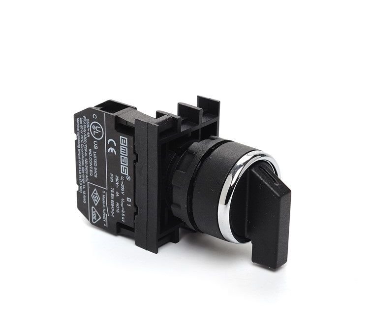 Emas B100S20 22mm Plastik 0-1 Kalıcı Mandal Buton 1NO Siyah