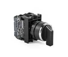 Emas B101S31 22mm Plastik 1-0-2 Tek Yaylı Mandal Buton 2NO Siyah