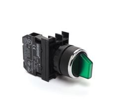Emas B100SL20Y 22mm Plastik 0-1 Kalıcı Mandal Buton 1NO Yeşil