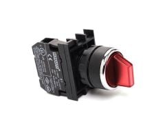 Emas B100SL20K 22mm Plastik 0-1 Kalıcı Mandal Buton 1NO Kırmızı