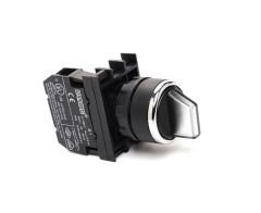 Emas B100SL21B 22mm Plastik 0-1 Yaylı Mandal Buton 1NO Beyaz