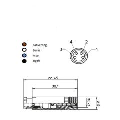 BNB-M0804FS M8 4 Pin Düz Dişi Sensör Soketi