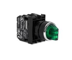 Emas B101SL32Y 22mm Plastik 1-0-2 Yaylı Mandal Buton 2NO Yeşil