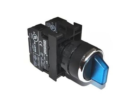 Emas B101SL32M 22mm Plastik 1-0-2 Yaylı Mandal Buton 2NO Mavi