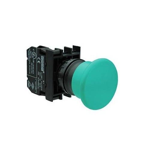 Emas B100MY 22mm Mantar Kafa Plastik Yaylı Buton 1NO Yeşil