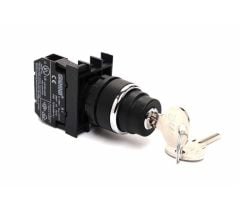 Emas B100AA21 22mm 0-1 Anahtarlı Plastik Yaylı Buton 1NO Siyah